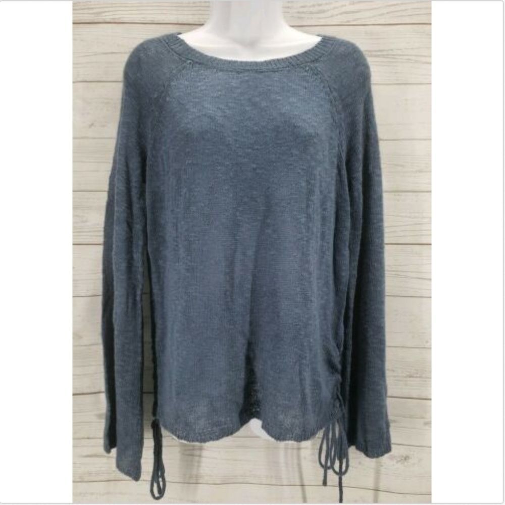 Pink Republic Sweater Top Sz XL Blue Lace Up